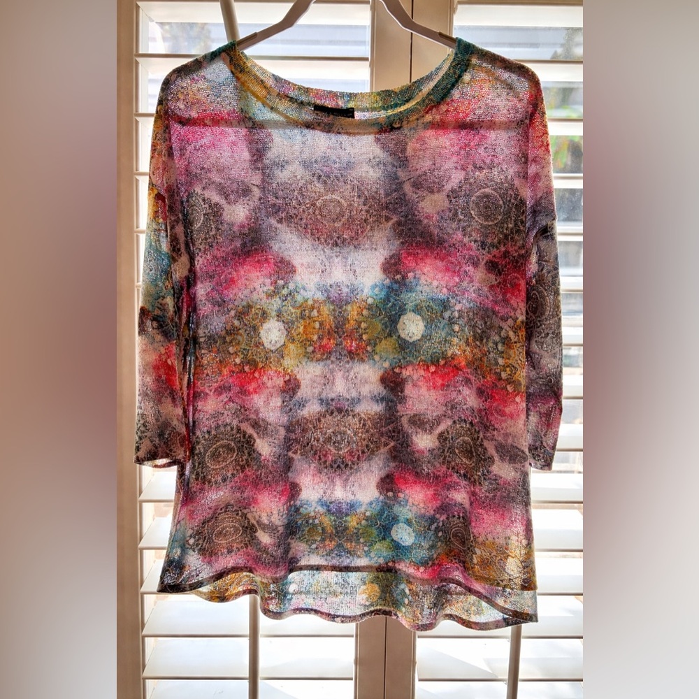 Nally & Millie Multicolor Knit Top slightly semi-transparent one size pre-owned